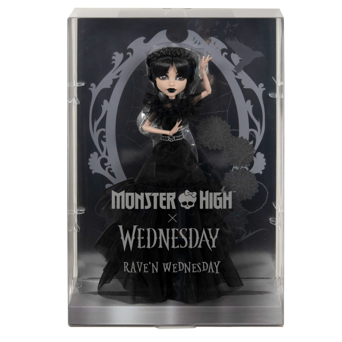 Monster High Wednesday Collectible Doll, Rave’N Wednesday in Black Gown inspired By Dance Scene