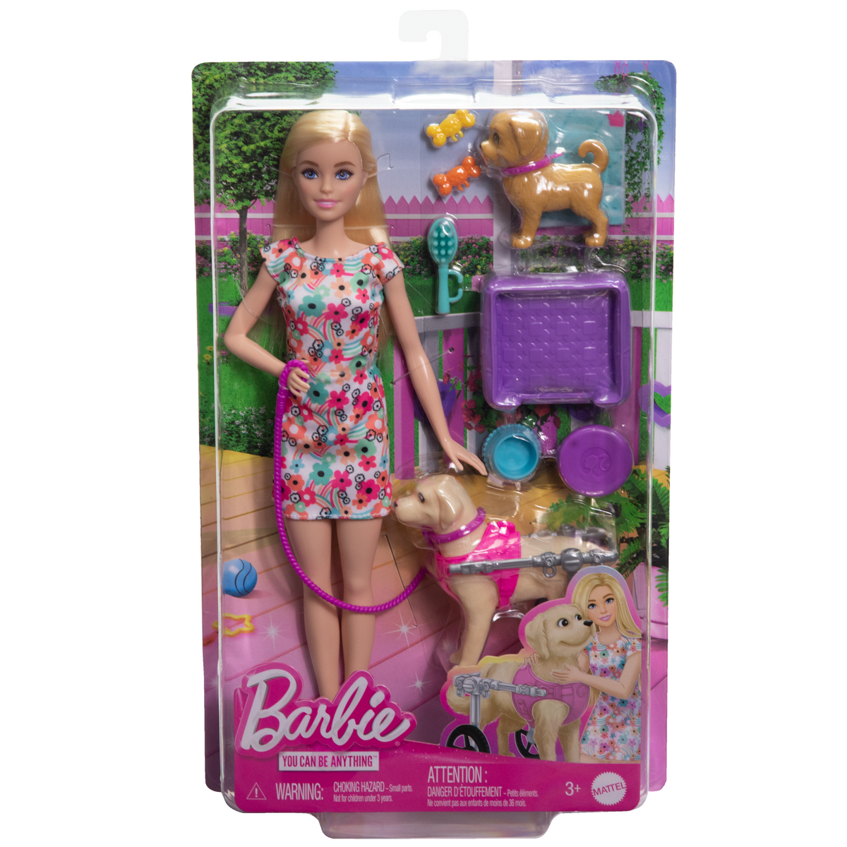 Barbie Poupée, Chiot et Chien Dans Un Fauteuil Roulant, Accessoire