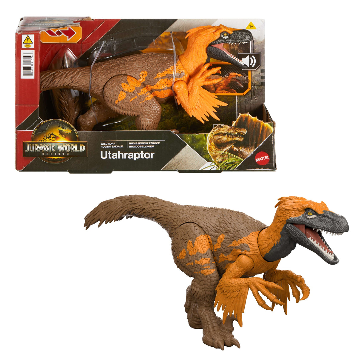 Jurassic World Dinosaurio de Juguete Rebirth Rugido Salvaje Utahraptor