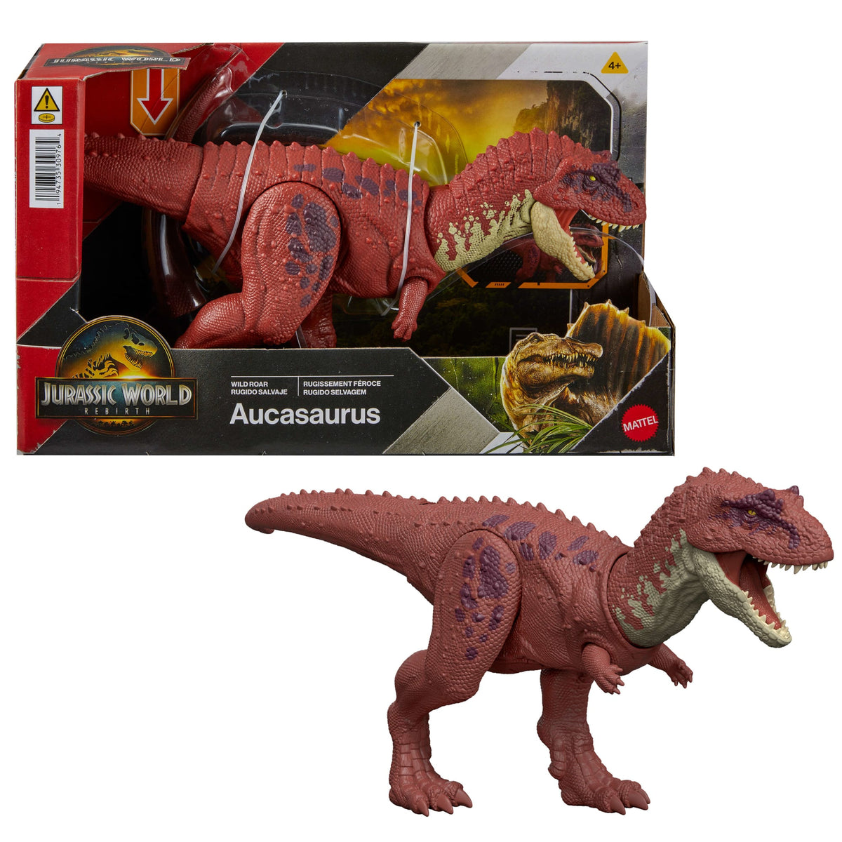 Jurassic World Dinosaurio de Juguete Rebirth Rugido Salvaje Aucasaurus