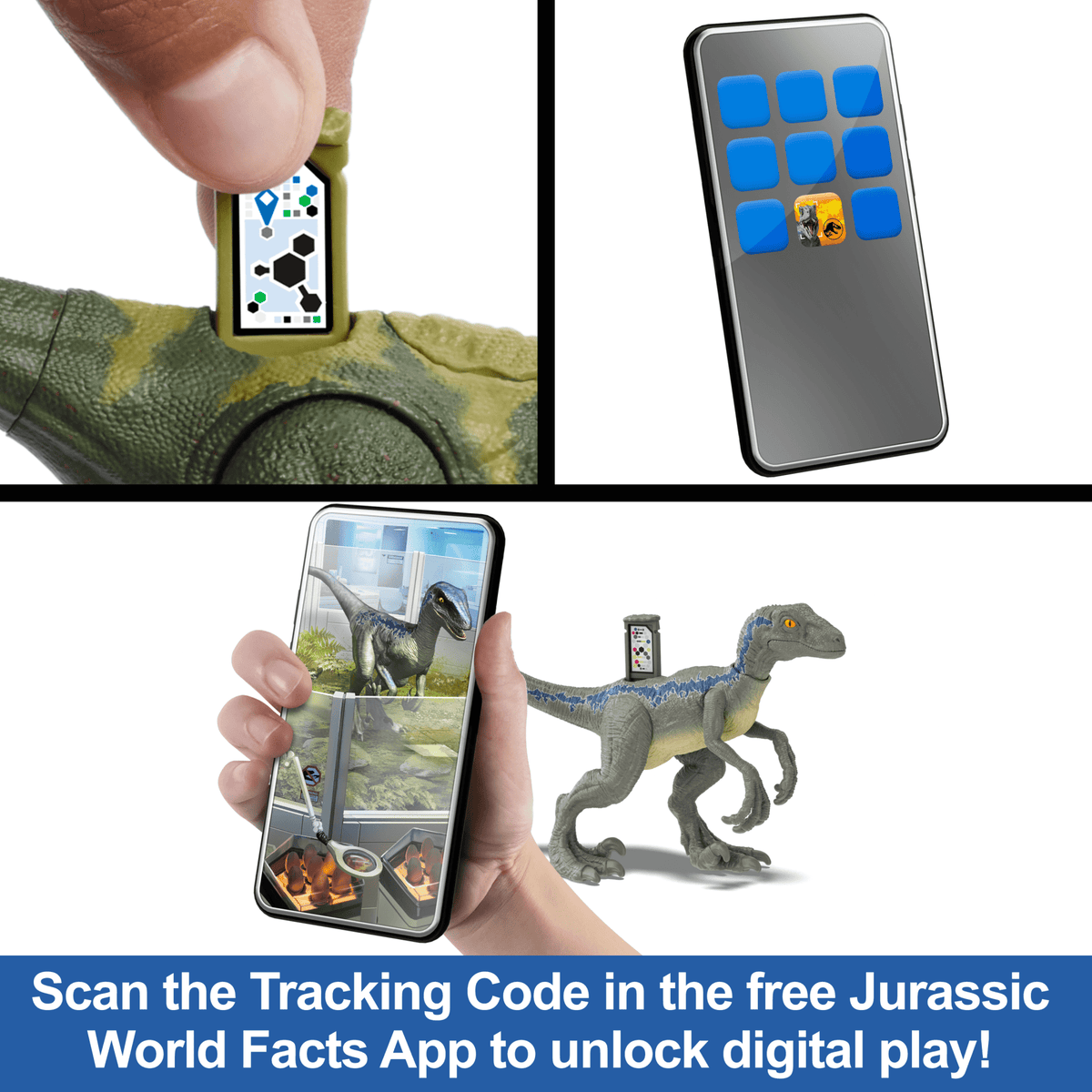 Jurassic World Danger Pack Dinosaur Action Figure Toys, Posable With Physical & Digital Play