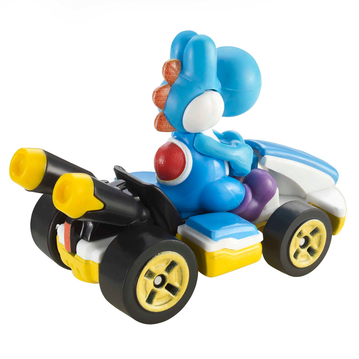 Hot Wheels Mario Kart Veículo de Brinquedo Kart Padrão Yoshi Azul Claro